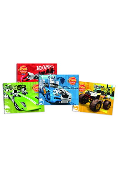HOT WHEELS Spiralli Resim Defteri 17x24 15 Yaprak 4 Adet