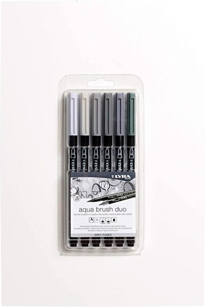 LYRA Aqua Brush Duo 6 Grey Tones Set