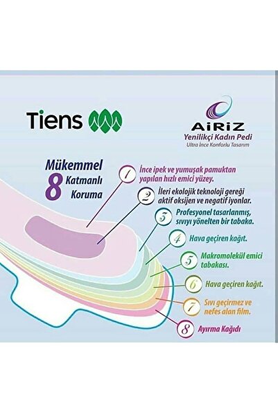 Airiz Active Oxygen &negative Ion Relax Hijyenik Gündüz Pedi 10'lu
