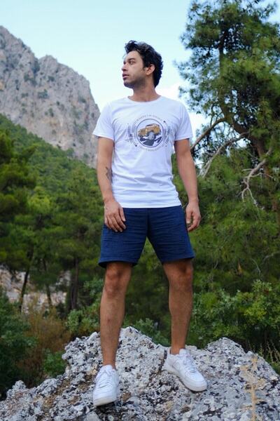 Loop Hi Tricou cu imprimeu cu design special, alb, pentru bărbați