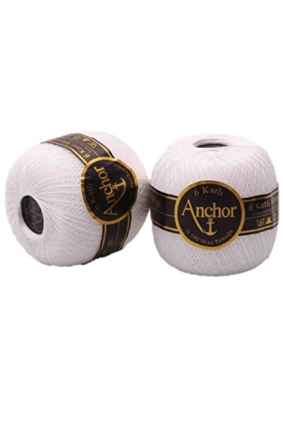 Anchor 6 Katlı Merserize Dantel Ipliği - No: 70 - 50 Gr - Beyaz