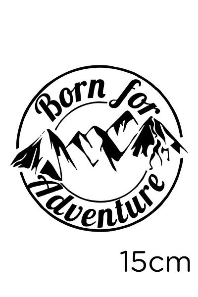 MIGNATIS Autocolant Born Of Adventure Inscripție Varis pentru Aventura 15cm - Negru