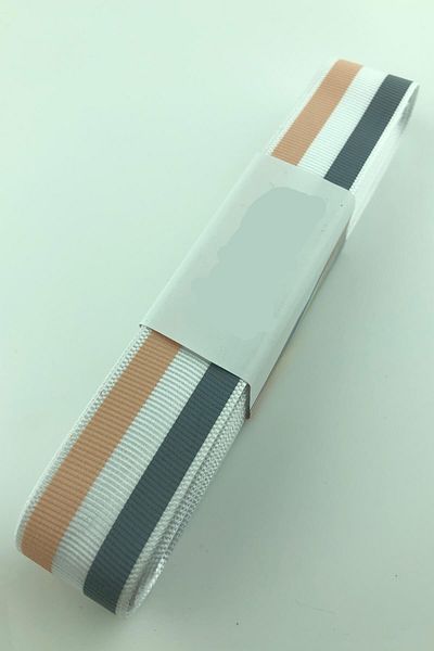 Hobigram Yavruağzı Grey Line Printed Grosgrain Ribbon – Κορδέλα, Κομψό Σχέδιο, Γυναικείο Αξεσουάρ – Κορδέλα – Κορδέλα