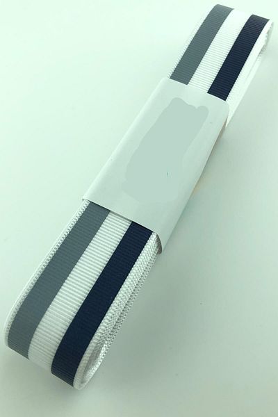 Hobigram Μπλε γκρι ρίγες με στάμπα Grosgrain κορδέλα – Προσαρμοσμένο σχέδιο, αξεσουάρ, ποιοτική παραγωγή, εντυπωσιακό στυλ