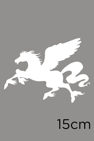 MIGNATIS Autocolant Cal Pegasusus Cal Zburător înaripat Lipire 15cm - Alb