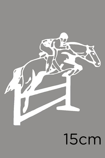 MIGNATIS Autocolant de perete Jockey Jumping from the Corner 15cm - Alb