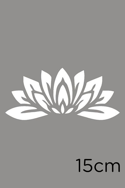 MIGNATIS Autocolant de 15 cm cu model de flori de lotus - frunze și alb