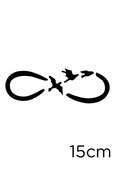 MIGNATIS Forever Free Birds Etichetă Autocolant Pastă 15cm - Negru