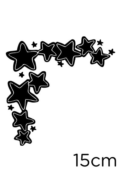 MIGNATIS Autocolant Etichetă Little Big Stars 15cm - Negru