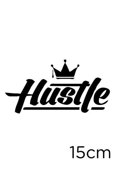 MIGNATIS Hustle Text King Crown Lipire Autocolant pentru Vehicul și Perete 15cm - Negru
