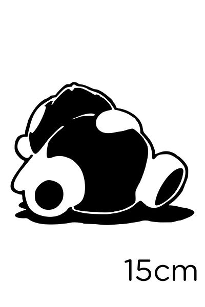 MIGNATIS Autocolant Panda râzând pe pământ 15cm - Negru