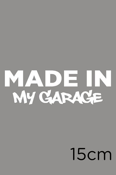 MIGNATIS Made In My Garage Text Autocolant Lipire 15cm - Alb