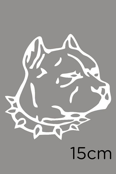 MIGNATIS Autocolant Pitbull Dog Paste 15cm - Alb