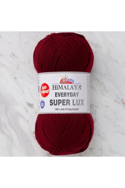 Himalaya Super Lux 5 Pieces Anti-Pilling Knitting Yarn - 100 Gr Claret Red
