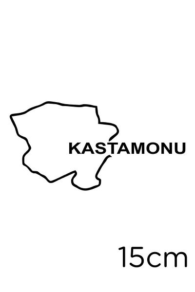 MIGNATIS Lipire autocolant cu scris Hartă și Kastamonu 15cm - Negru