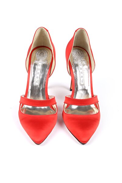 CANES AYAKKABI Kadın Kırmızı Saten Stiletto