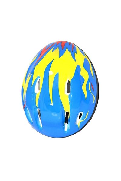 Birlik Colorful Lightweight Scooter Bicycle Skateboard Skate Child Helmet Protection Set 6 Pieces - blue