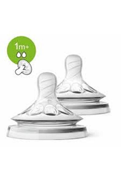 Philips Avent Natural 2'li Biberon Emziği - ( 1 M+ ) 2 Delik Yavaş Akış