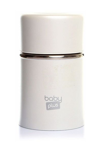 Baby Plus ترمس لحفظ طعام الأطفال من الفولاذ المقاوم للصدأ باللون الأبيض سعة 260 مل