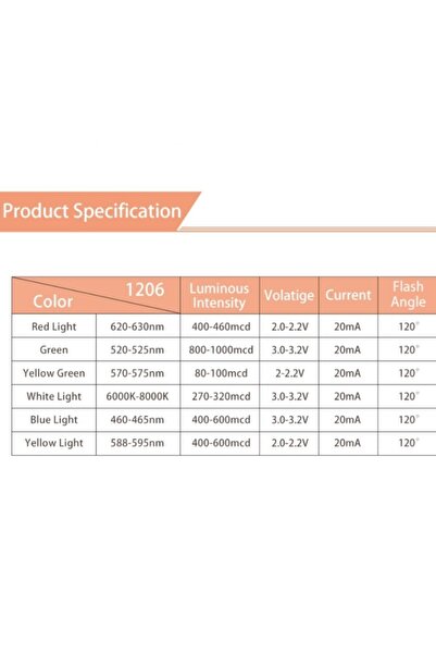 EmAyCenter Elektronik Entegre Ve Devreler Için Led 10 Adet 3528 Smd