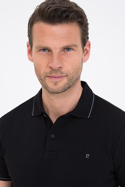 Pierre Cardin Μαύρο Slim Fit Basic Polo T-shirt