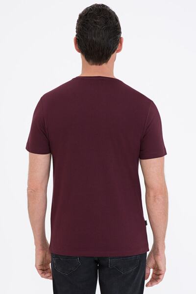 Pierre Cardin Claret Red Slim Fit V-Neck Basic T-Shirt