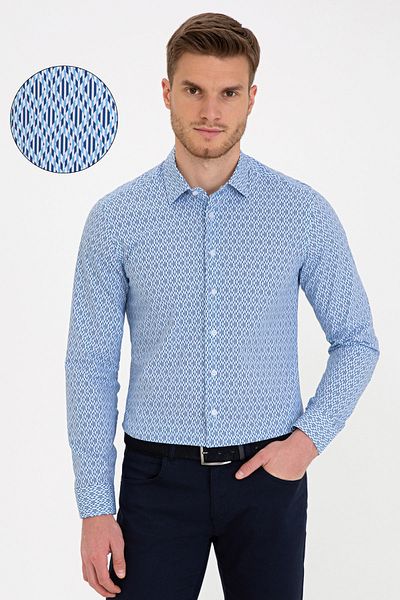 Pierre Cardin Πουκάμισο Navy Blue Slim Fit