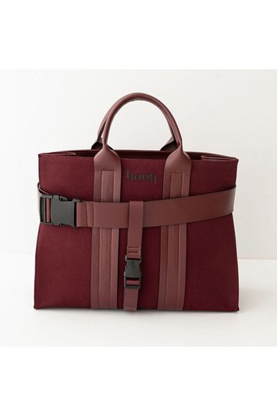 HOOQ Women's Claret Red Medium Size Water Repellent Canvas Versatile Handbag