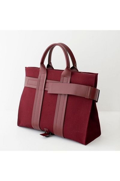 HOOQ Women's Claret Red Medium Size Water Repellent Canvas Versatile Handbag