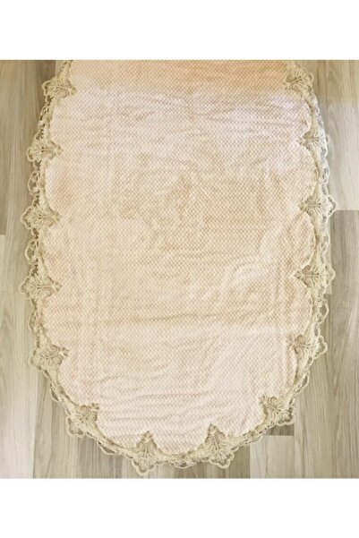 Royal Home Bej Fransız Dantelli Güpürlü Oval Klozet Takımı 2 Parça