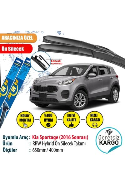 Rbw Kia Sportage 2016 Sonrası Hybrid Ön Silecek Takımı