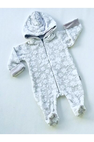 Baby Boss بذلة مخملية جاكار بغطاء رأس وسحاب من أليس فلاورز