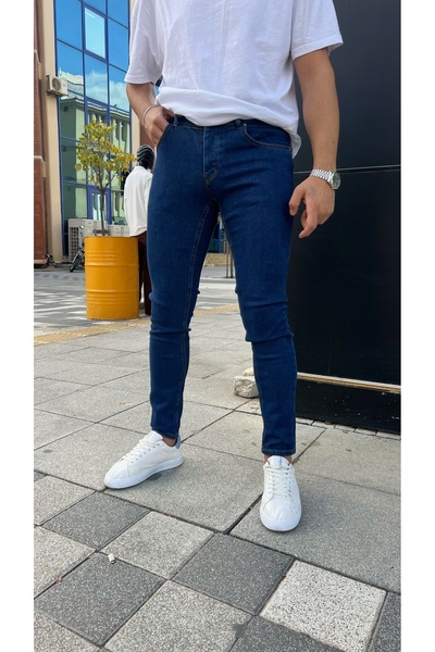 Ser Joven Férfi sötétkék Skinny Fit Lycra Jean nadrág