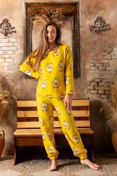 CALİA Kadın Polar Peluşlu Pijama Takımı Yeni Sezon