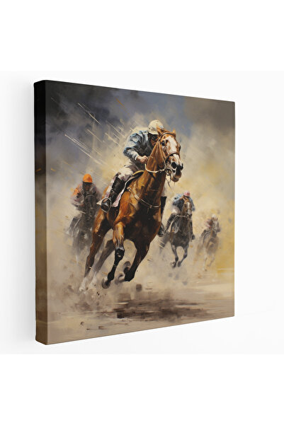 PaintedAnarchy Binicilik zarafeti Kanvas Tablo Klasik sanat, at yarışı resmi