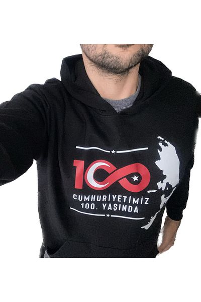 Ege wear outlet 100. Hanorac oversize negru cu imprimeu Yi