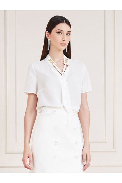 Guess White Women Blouses Styles Prices Trendyol