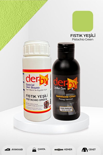 Derby Special Fıstık Yeşili Deri Boyası Ve Cilası 100 ml - 2'li Set / Mont Eş...