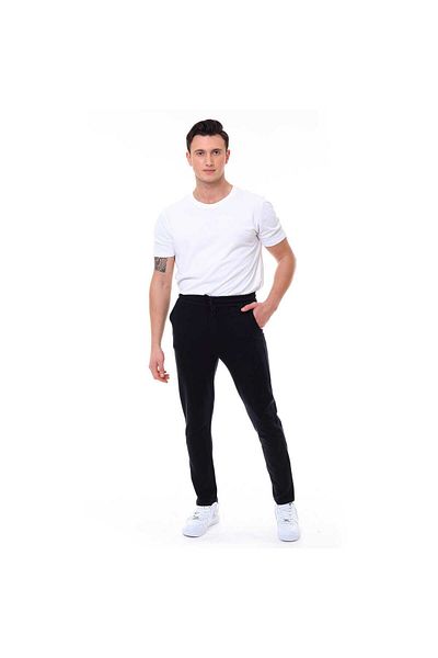 GARAGE CASUAL WEAR Μαύρη ανδρική φόρμα - Μονό πάτο, ίσιο πόδι