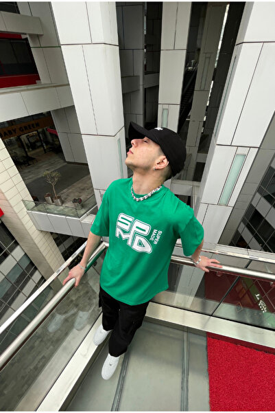 serline سوبر صنع تي شيرت أخضر كبير الحجم