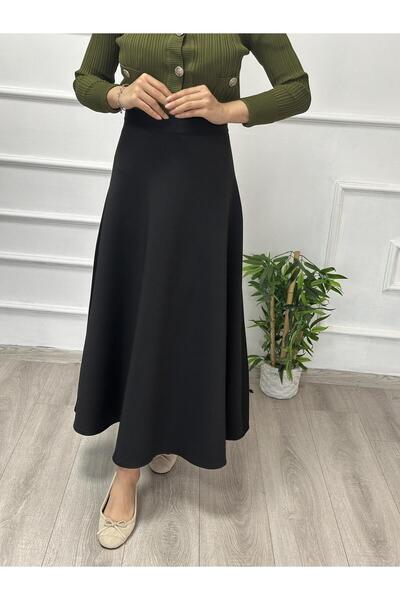 Arden Scarf Scuba Skirt BLACK