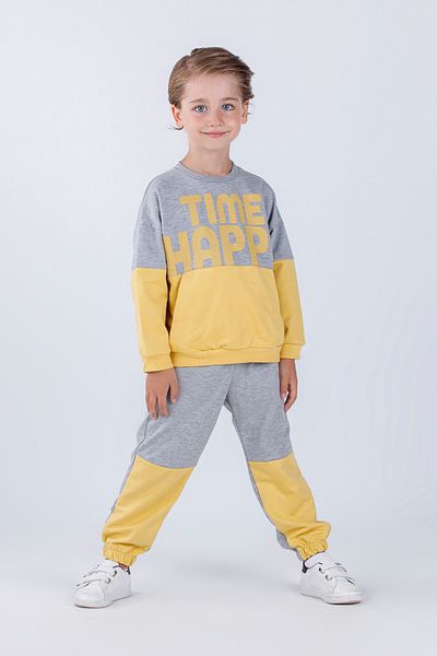 Harika KIDS Boy's Two Thread Fabric Printed Medium Thickness Knitted Basic Oversize Bottom Top Tracksuit Set
