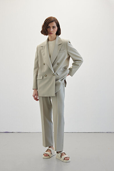 Manuka Wide Leg Fabric Trousers Çağla