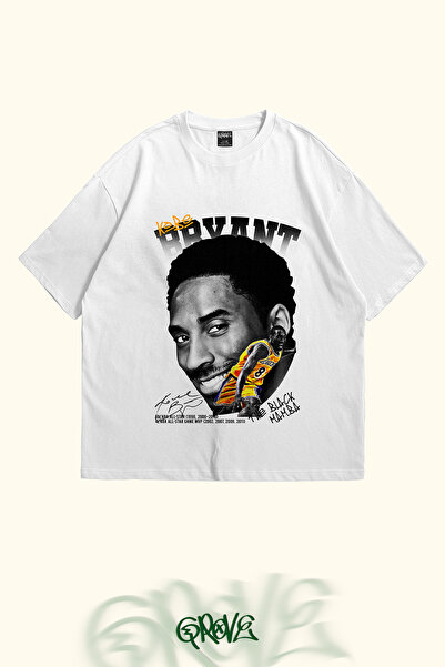 Grove Fashion Basketbolcu Kobe Bryant Baskılı Unisex Oversize Tshirt