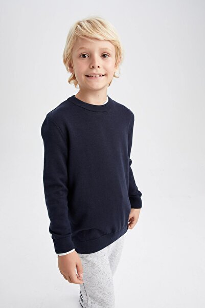 DeFacto Boy Slim Fit Crew nyakú pulóver X6085a622au