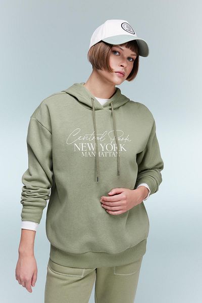 DeFacto Relax Fit Hooded Thick Sweatshirt A9274ax23wn