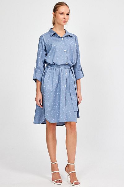 ALEXANDERGARDI ALEXANDERGARDY ADJUSTABLE SLEEVES BIRTED SHIRT DRESS (B23-1403 00)