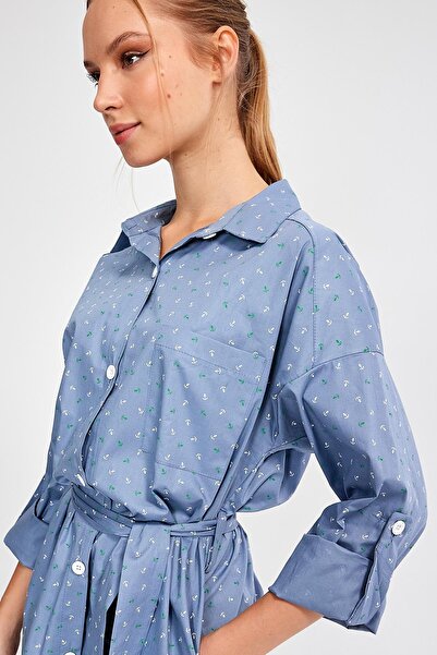 ALEXANDERGARDI ALEXANDERGARDY ADJUSTABLE SLEEVES BIRTED SHIRT DRESS (B23-1403 00)