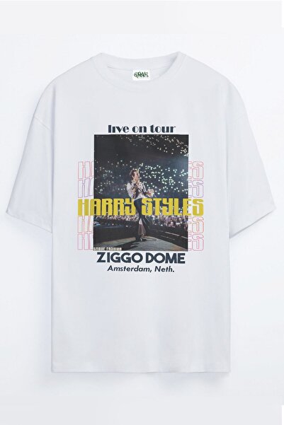 Grove Fashion Harry Styles Concert Front and Back Printed Unisex Oversize T-s...