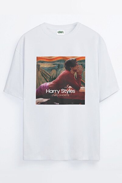 Grove Fashion Unisex Scream Two Ghosts Harry Styles Printed Oversize T-shirt